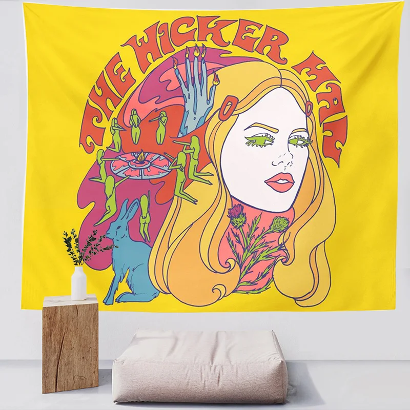 

80S Vintage Tapestry Colorful Wall Hanging Decor for Girls Dorm Roon Decoration INS Trippy Tapestry Psychedelic Wall Prints