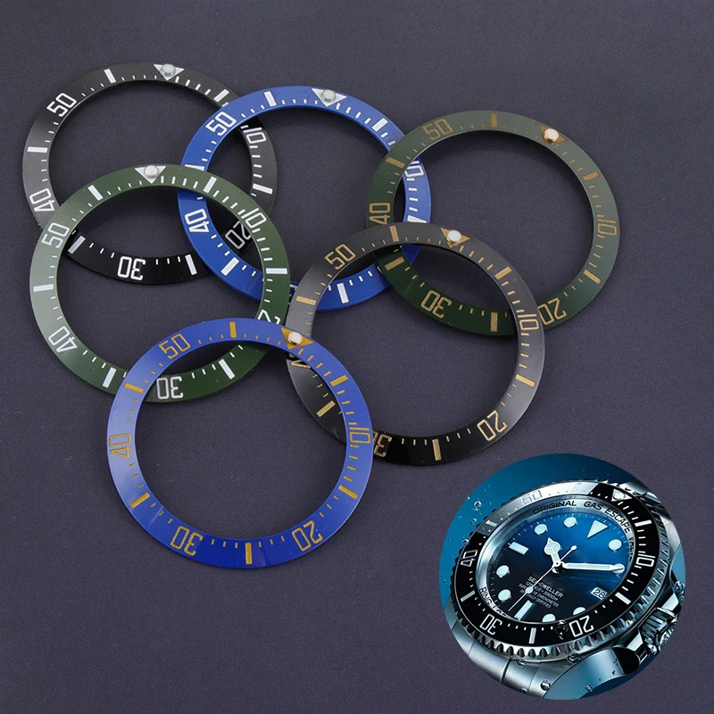 

40 мм-31 мм керамическое черное синее вставное кольцо для глубокой глубины морем мастер океанские часы лицевые часы Сменные аксессуары Запча...