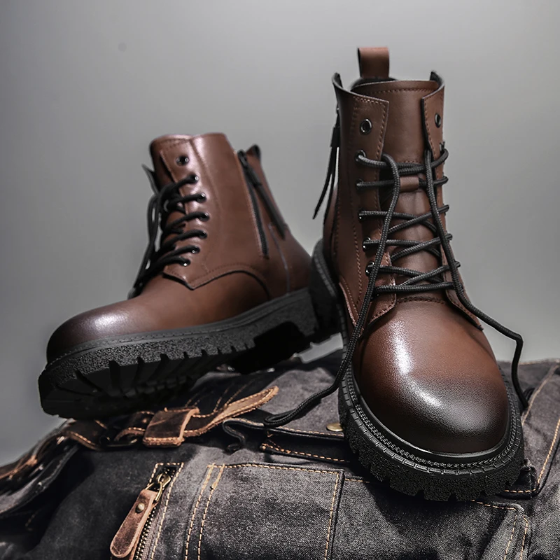 GR-7320 MARTIN BOOTS WALKING SHOES MEN'S HUNTING BOOTS TACTICAL SHOES DESERT COMBAT ANKLE LEATHER MOUNTAINEERING SHOES