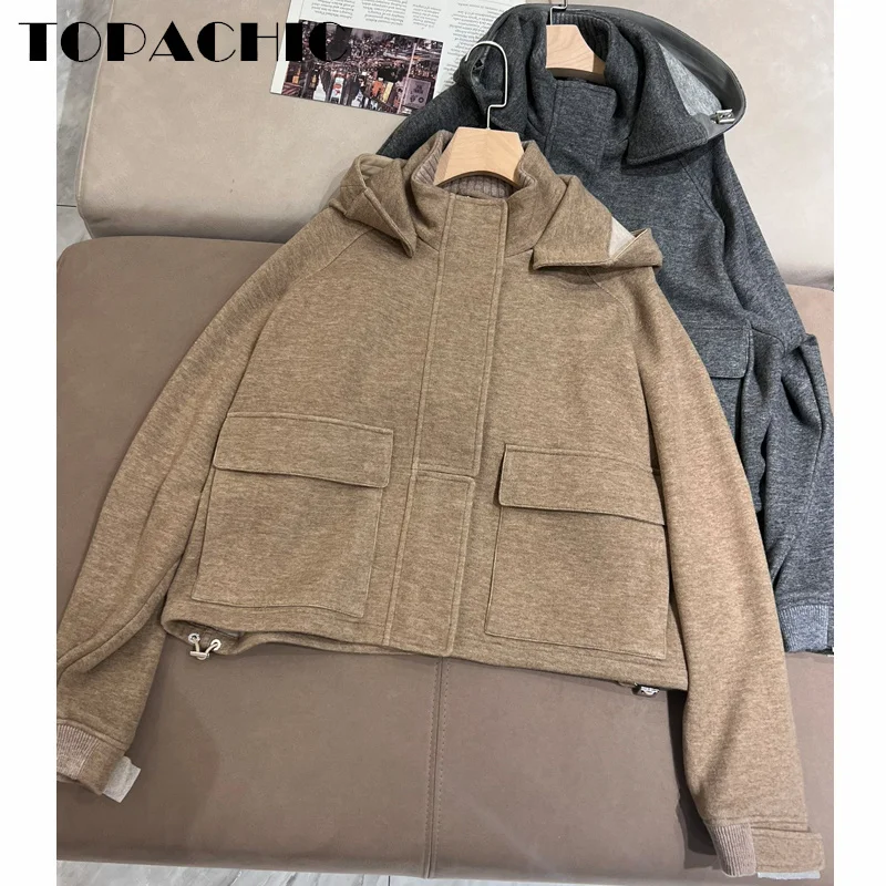11.16 TOPACHIC-Женская одежда высококачественная шерстяная кашемировая вязка короткая