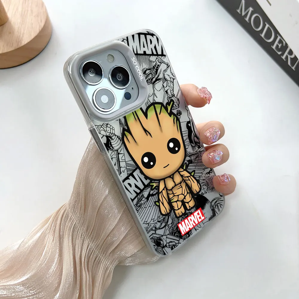 Чехол для телефона Человек-паук Groot Iron Man Samsung Galaxy S25 2S4 S23 S22 S21 S20 S30 FE ULTRA PLUS Жесткий