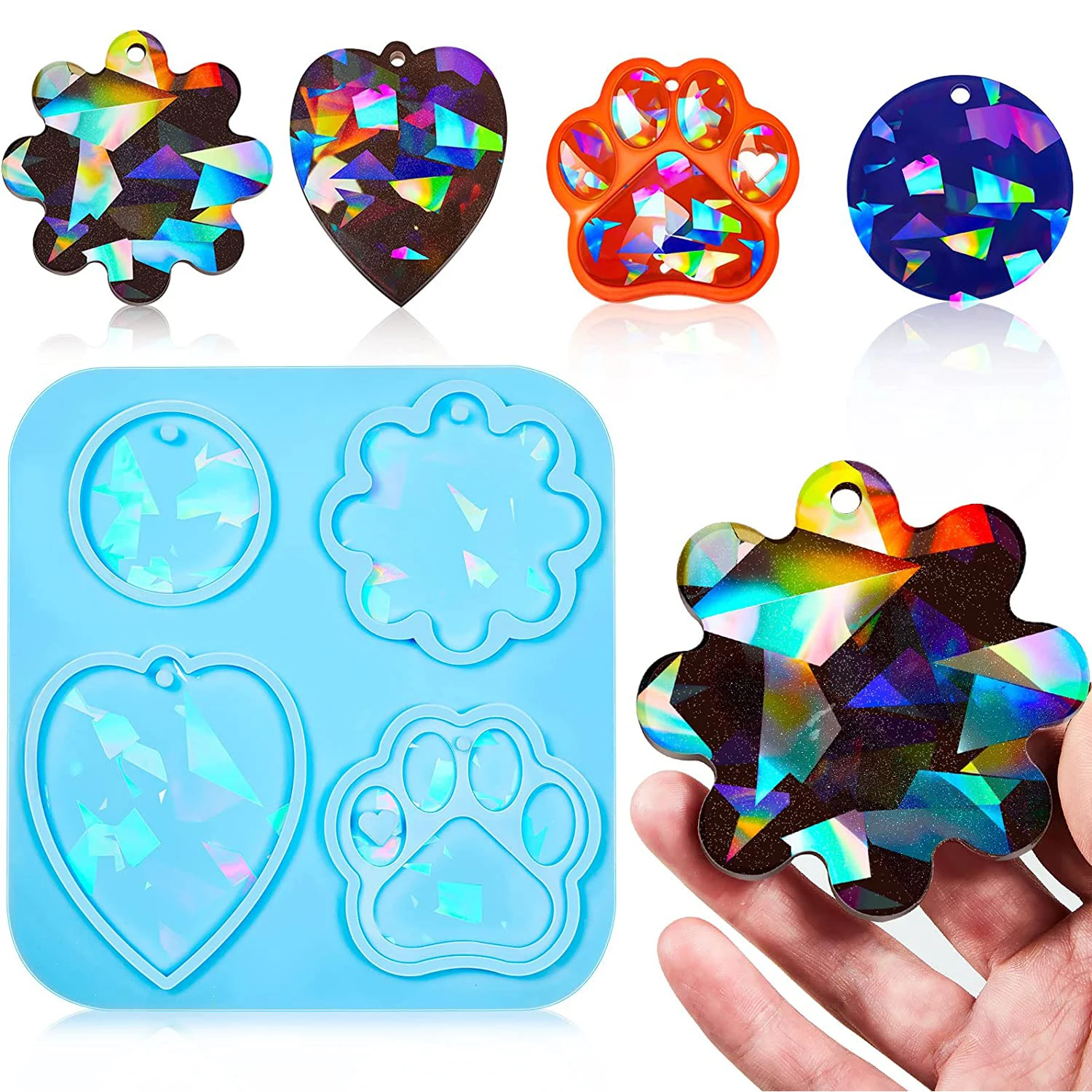 Голографическая силиконовая форма для подставки сделай сам |