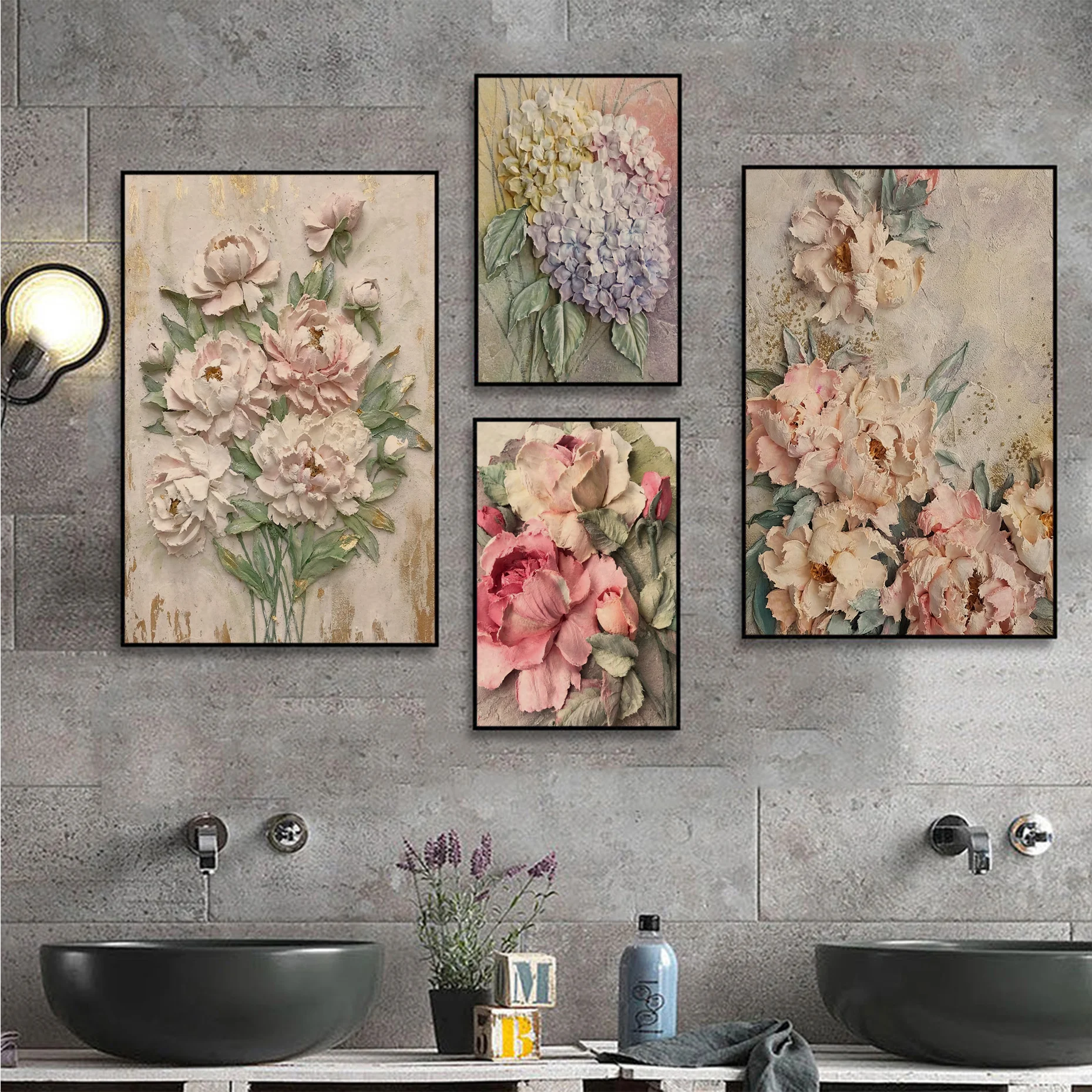 

Flower Classic Vintage Posters For Living Room Bar Decoration Posters Wall Stickers