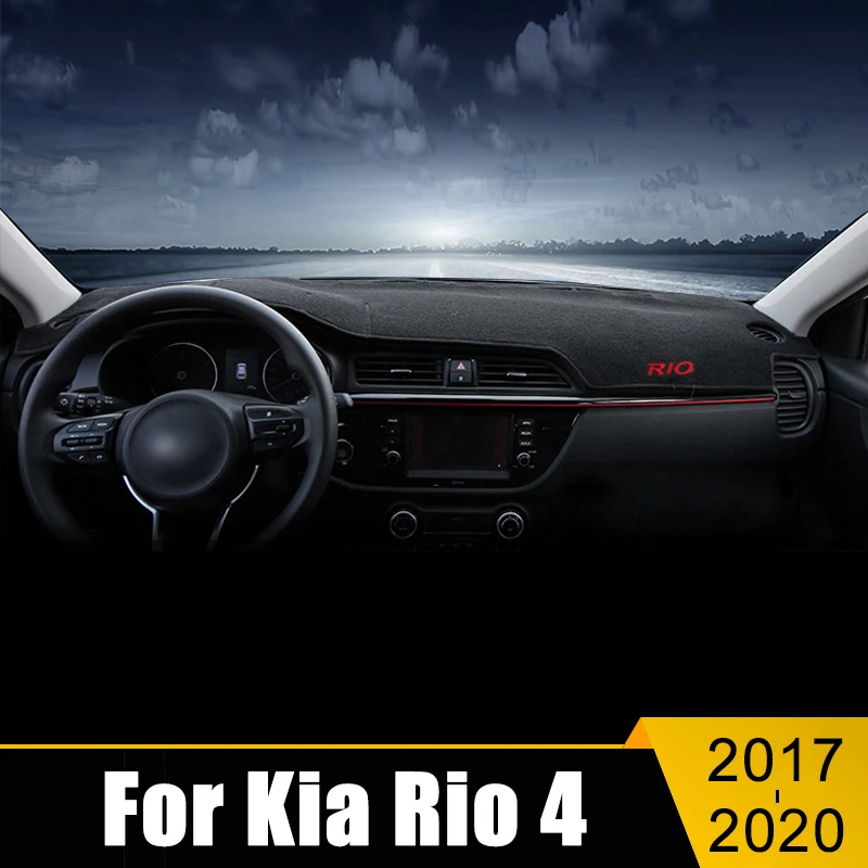 For Kia Rio 4 X-Line K2 2017 2018 2019 2020 Car Dashboard Cover Mats Sun Shade Pad Instrument Panel Carpets Anti-UV Accessories