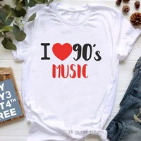 2022 hot i love 60s70s80s90s music letter print tshirt women music lover t shirt femme summer short sleeve t shirt female