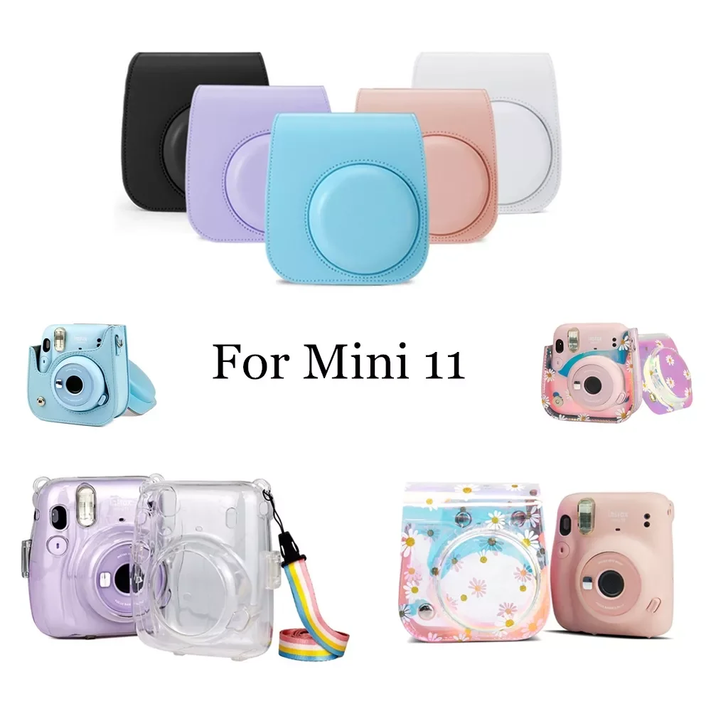 

For Fujifilm Instax Mini 11 Instant Film Camera PU Leather Bag Case Cover Shell with Shoulder Strap mini 11 Handbags