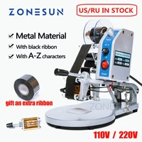 zonesun manual thermal ribbon date printer machine with a z letter hot stamping directly heated coding machine bags card