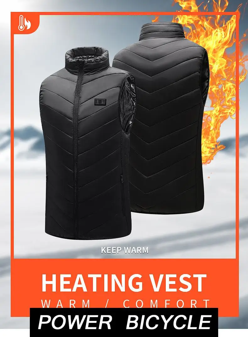 

Коллекция 2022 года, 15 зон нагрева, зимний Электрический жилет с подогревом, моющаяся зимняя куртка без рукавов, обогреватель тела для мужчин и женщин, спортивный, для пешего туризма
