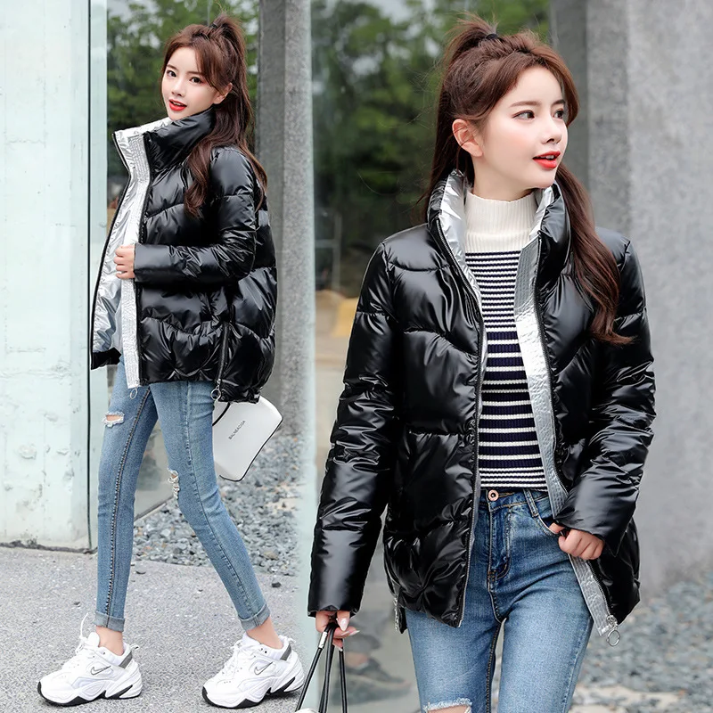 Women's Winter Fashion Bread Coat Down Jacket Warm Women Down Parka Thick Parkas Jackets Black Coats Outerwear 2021 Streetwear