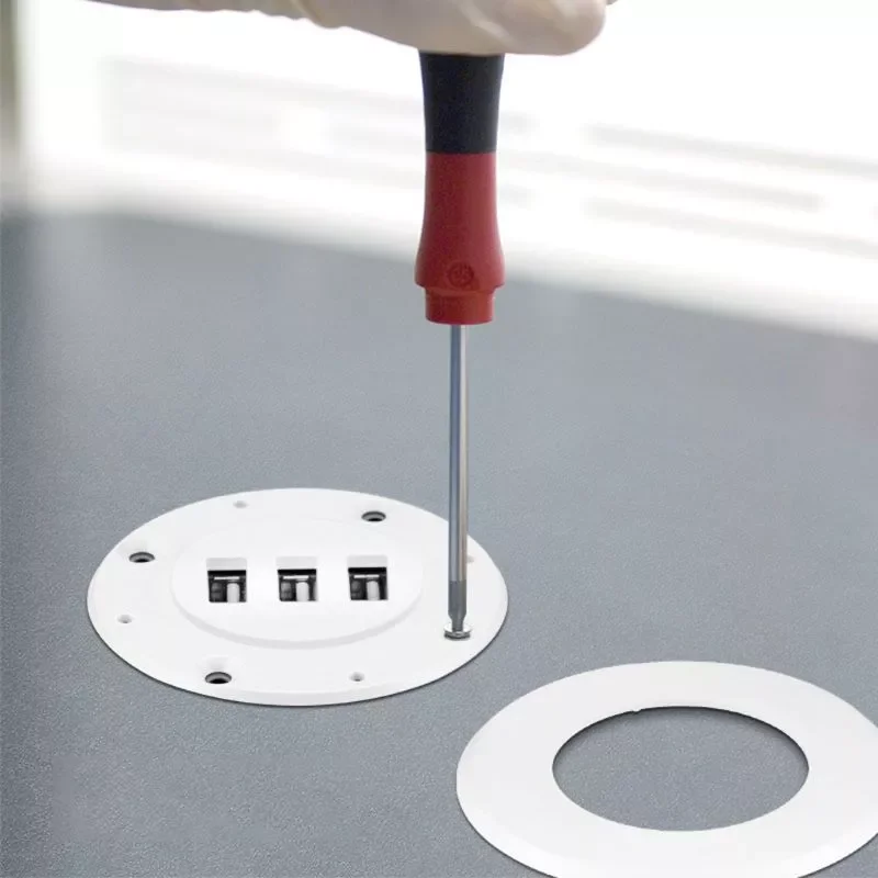 

Grommet Hole In-Desk Mounting 3 Ports USB 2.0 Hub For Laptop PC Computer