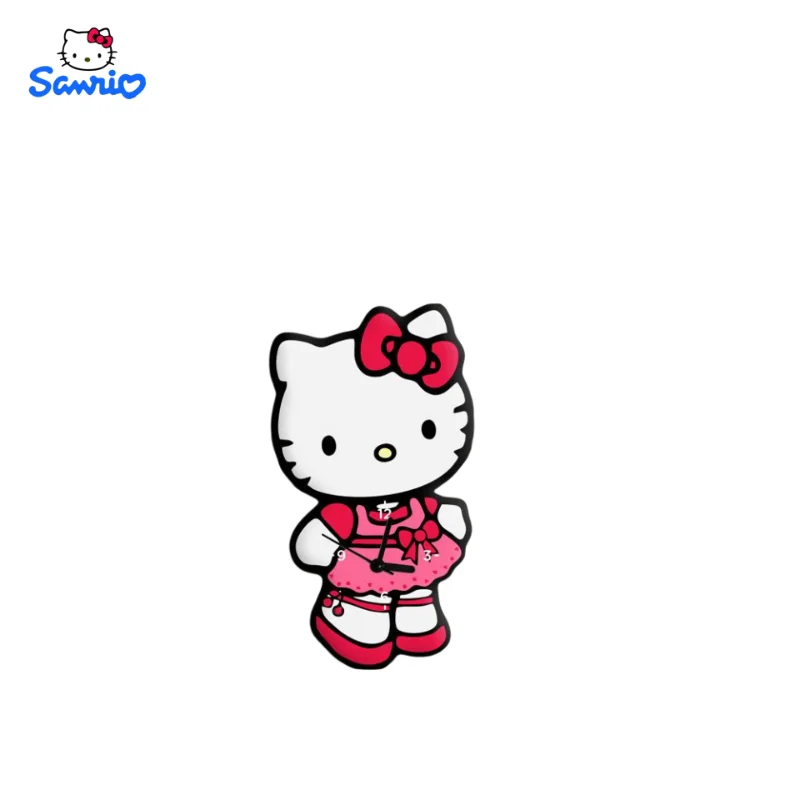 

Настенные часы Hello Kitty Sanrio, милые украшения с подвесками, милые Мультяшные Аниме периферийные креативные настенные часы для веселой девушки, подарок