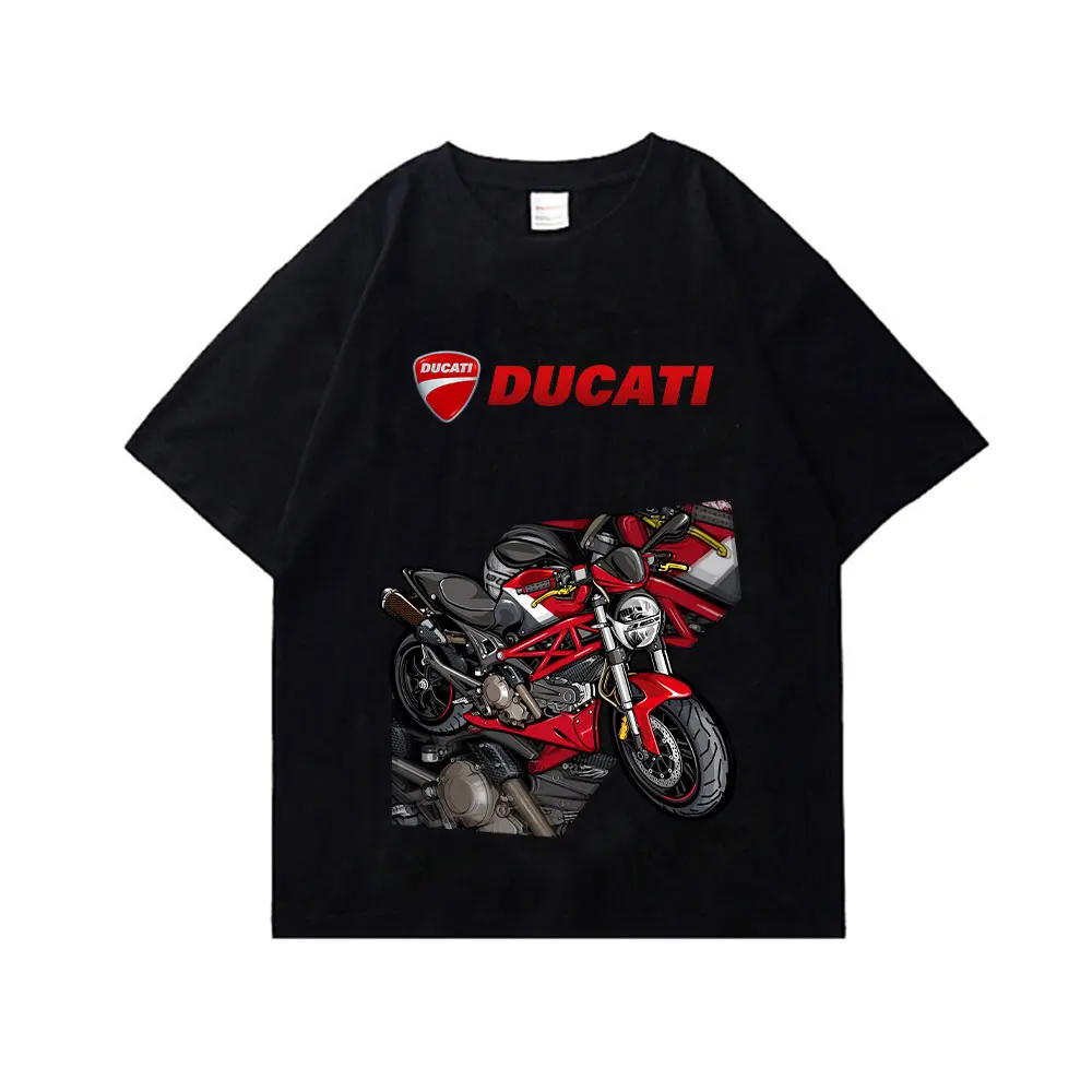 

Motorcycle DUCATI T Shirt For Men Women 100% Cotton Casual Top Best Selling Short Sleeve T-shirts Boy's Girl's Summer Clothing