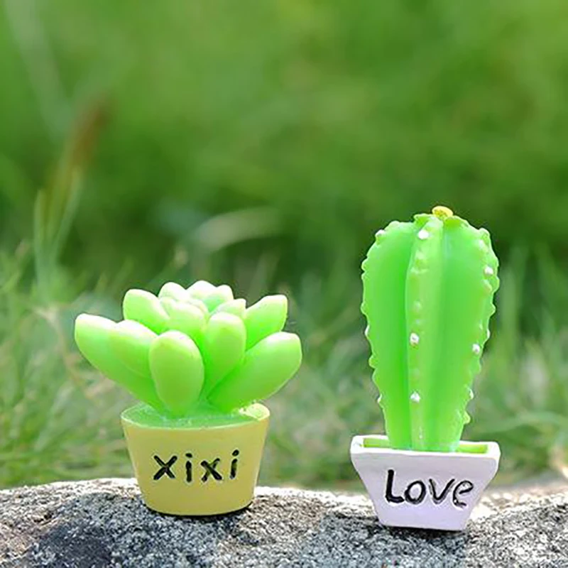 Милые полимерные кактусы суккуленты миниатюрные украшения искусственные