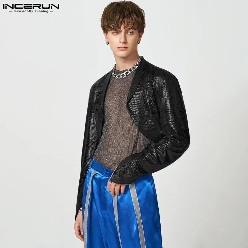 

American Style Handsome New Men Arc Hem Design Blazer Casual Party Hot Sale Cuff Personalized Short Suit S-5XL INCERUN Tops 2023