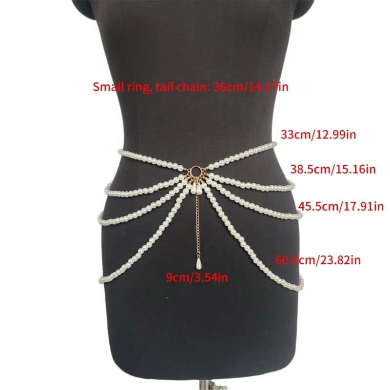Стильная многослойная поясная цепочка ювелирные изделия жемчужный бисер