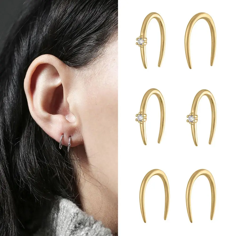 

Temperament Elegant Gifts Punk Trendy Korean Drop Earrings Women Stud Earrings Crystal Ear Bone Clip Earring For Girls