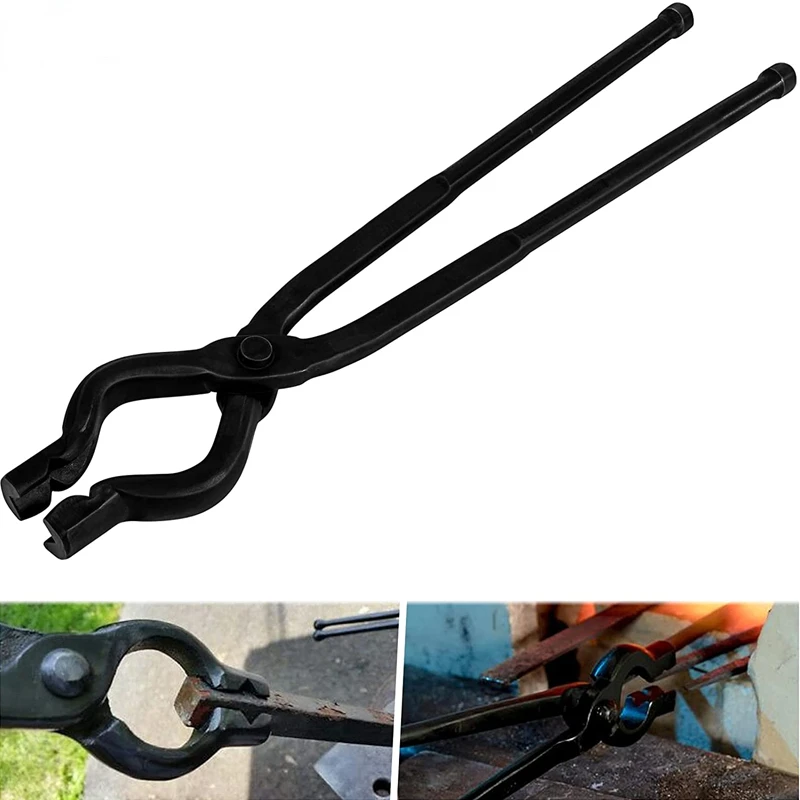 

Forge Tongs Blacksmith Tongs - 17" V-Bit Bolt Anvil Vise Knife Making Tongs for Forja A Gás Para Cutelaria