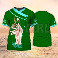2022 Summer Nail Hustler 3D Tshirt Nail Uniform Green Nail Technician Nail Tech T-shirt Gift for Her Nail Boss Shirt