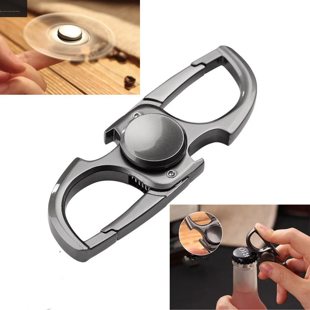 

Kitchen Tool Bottle Opener Key Chain Kitchen Bar Chain Spinner With 2 Alloy Key Rings Multifunction Tools