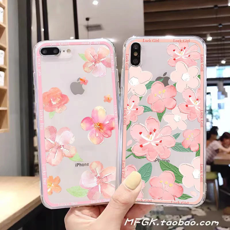 

Pink Flower Oil Painting For Apple iPhone 11 12 13 Pro Max 12 13 Mini X XR XS Max SE 6 6S 7 8 Plus Clear Phone Case Soft Shell