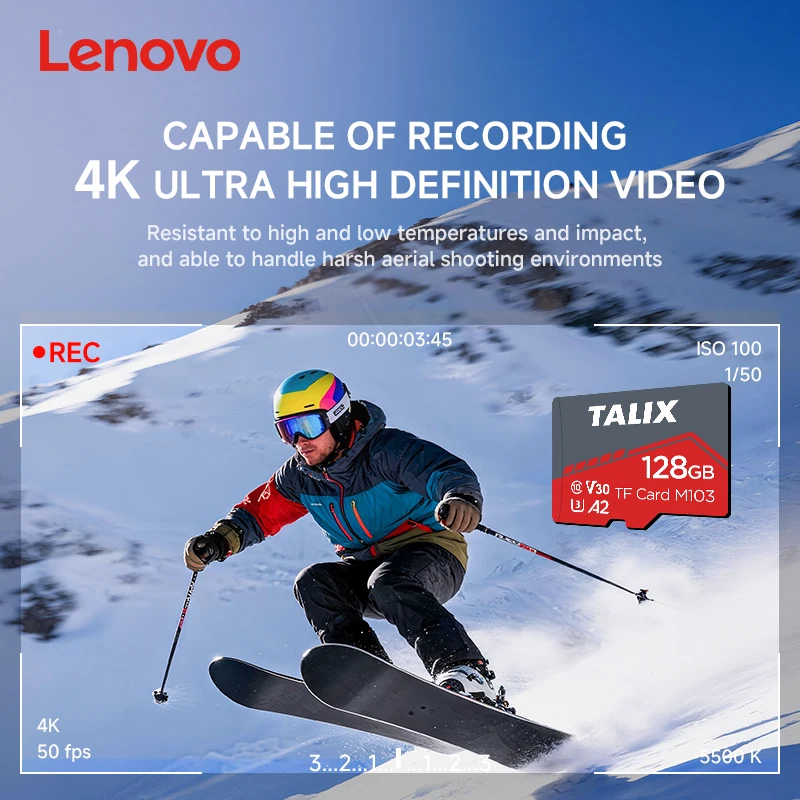 Фото Карта памяти Lenovo Talix Ultimate Speed M103 Micro SD TF 32GB 64GB 128GB 256GB 512GB A2 U3 C10 V30 для камер, дронов, телефонов №4