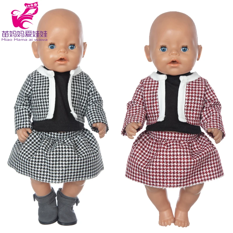 Кукла-младенец зимнее пальто для девочек с рисунком гусиные лапки мини юбка