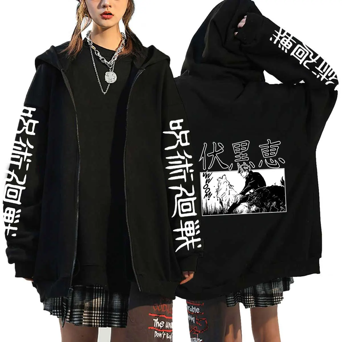 

Anime Jujutsu Kaisen Ryomen Sukuna Zipper Sweatshirt Graphic Itadori Yuji Print Oversized Hoodie Hip Hop Man Cardigan Tracksuit