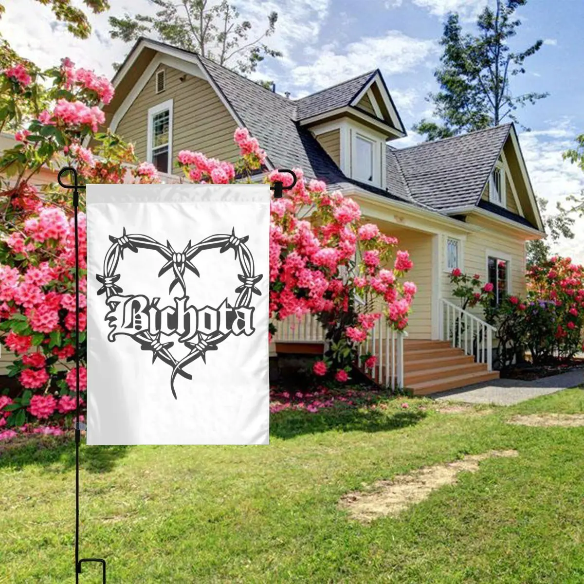 Пользовательский Karol G Bichota в форме сердца Садовый флаг 12x18 дюймов двусторонний с