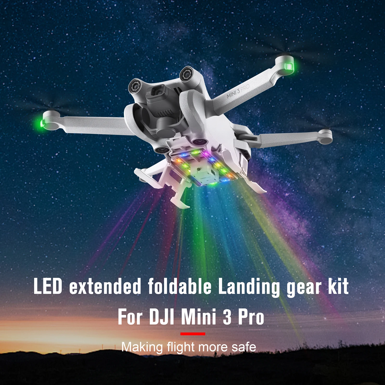

Landing Gear For DJI Mini 3 Pro Foldable LED Lamp Light Flash Night Flight Skid Kit For DJI Mini 3 PRO Drone Extended Bracket