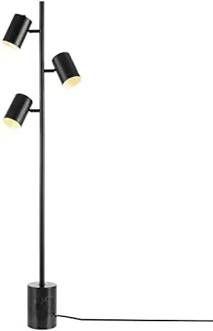 

67" 3-Light Track Tree Lamp, Matte Black, Matte Brass Accents, Floor Lamp for Living Room, Adjustable Lamp, Home Office Acce Led