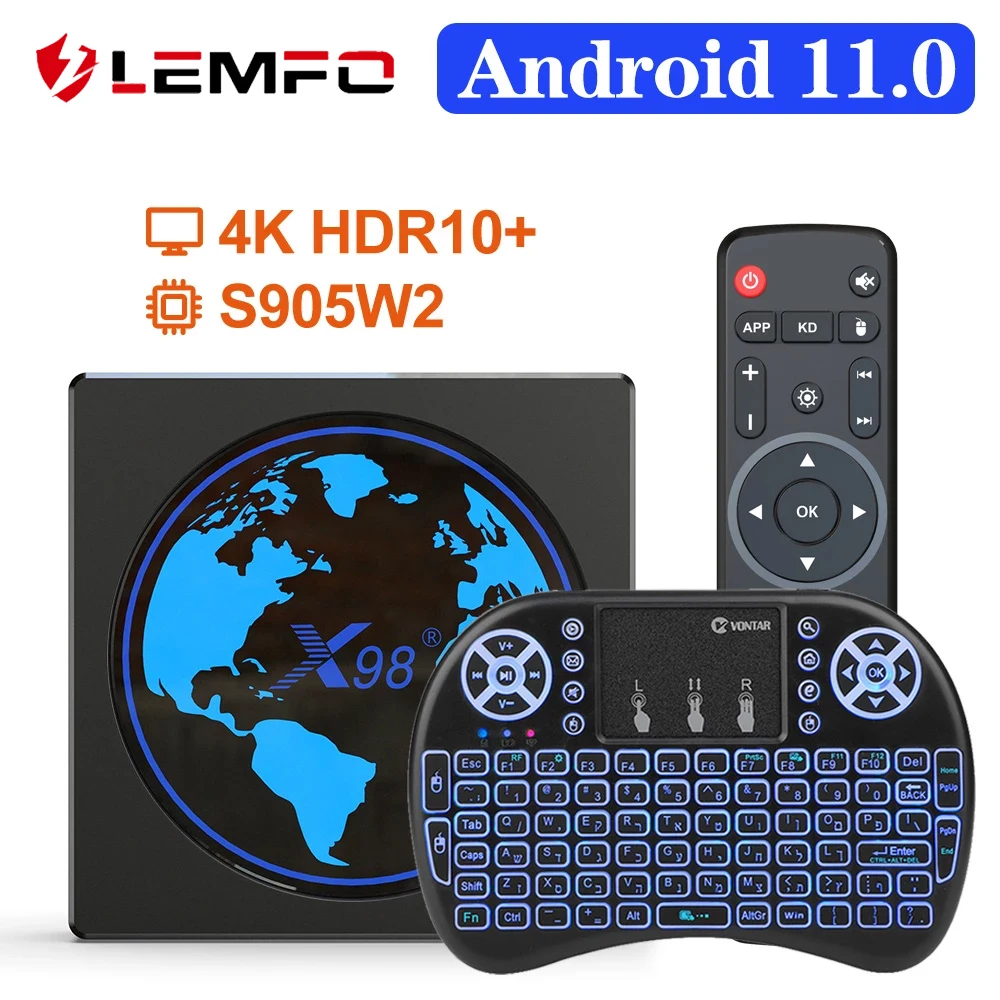 LEMFO Android TV Box 4GB RAM 64GB 32GB X98 Mini Smart TVBOX 11 Amlogic S905W2 2.4G/5G Wifi 4K 60fps Set Top X98Mini |