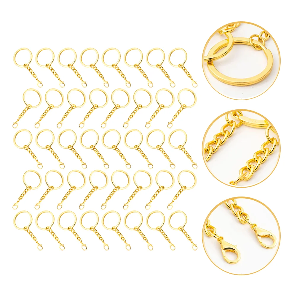 

50pcs DIY Clasps Keychain Metal Lobster Clasps Key Rings Metal Buckles Keychain