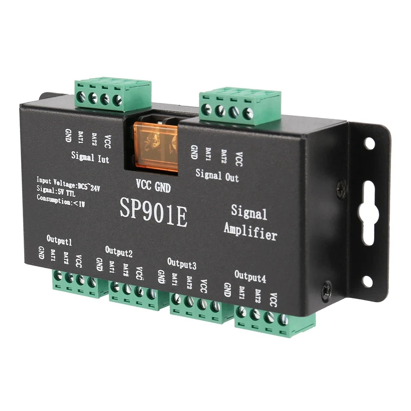 

4X SP901E LED Pixel WS2812B WS2811 SPI Signal Amplifier Repeater For WS2813 SK6812 WS2815 WS2801 SK9822 Etc All The RGB