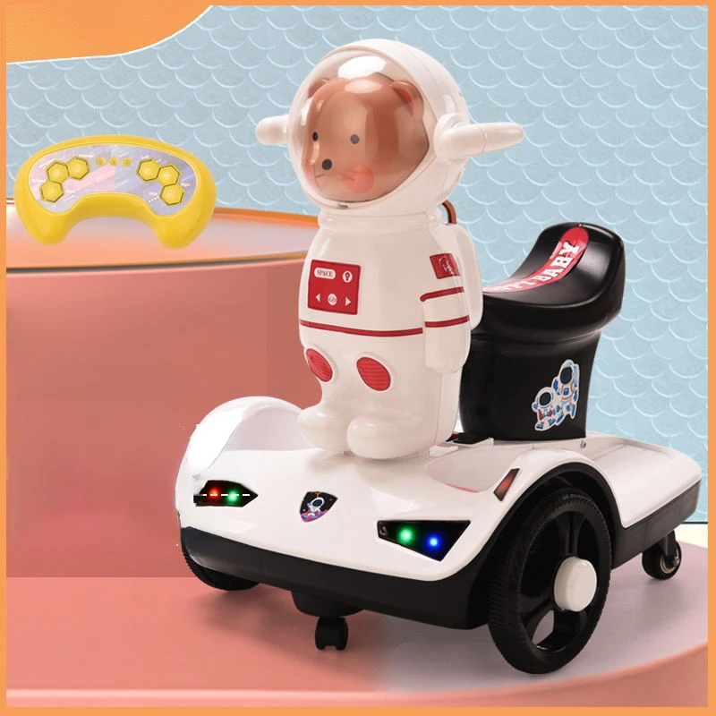 

New Space Bear Children's Electric Car Ride on Balance Wall-power Vehicles Children Outdoor Toys Game Drift Motorcycle for Kids