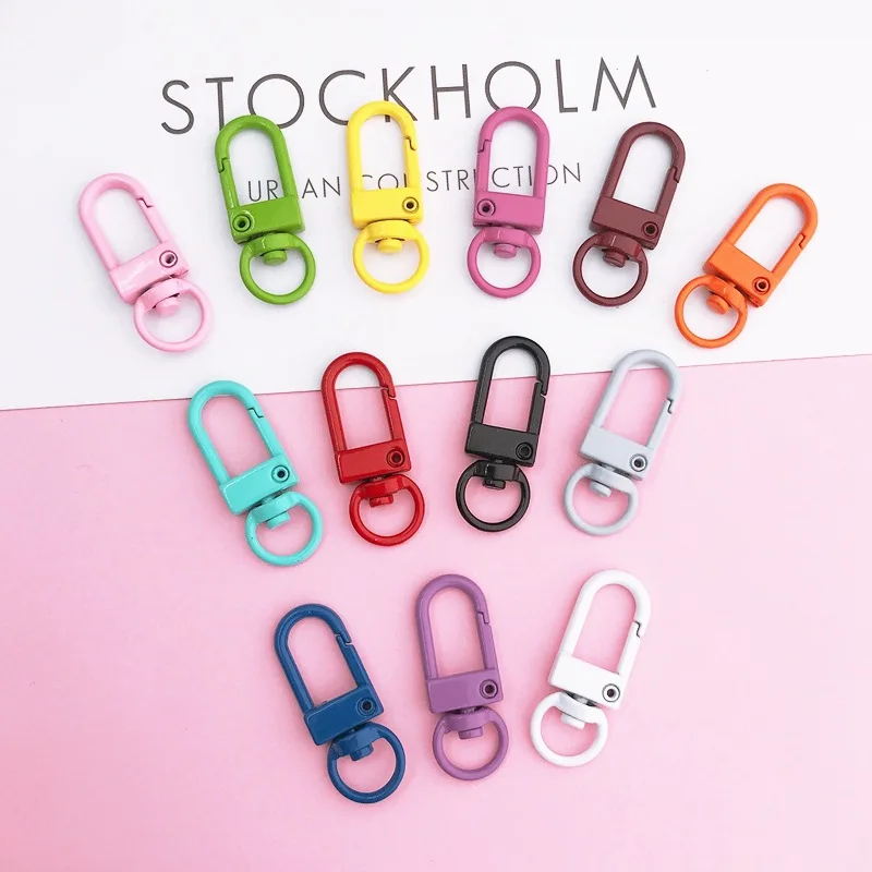 

10pcs turnable Lobster Clasps Closure Clips Colorful DIY Jewelry Accessories Keychain Hook Findings Keychains Making Component