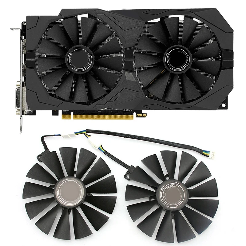 Внешний диаметр 95 мм для ASUS Radeon RX 470 570 4G ROG STRIX GAMING OC Охлаждающие вентиляторы