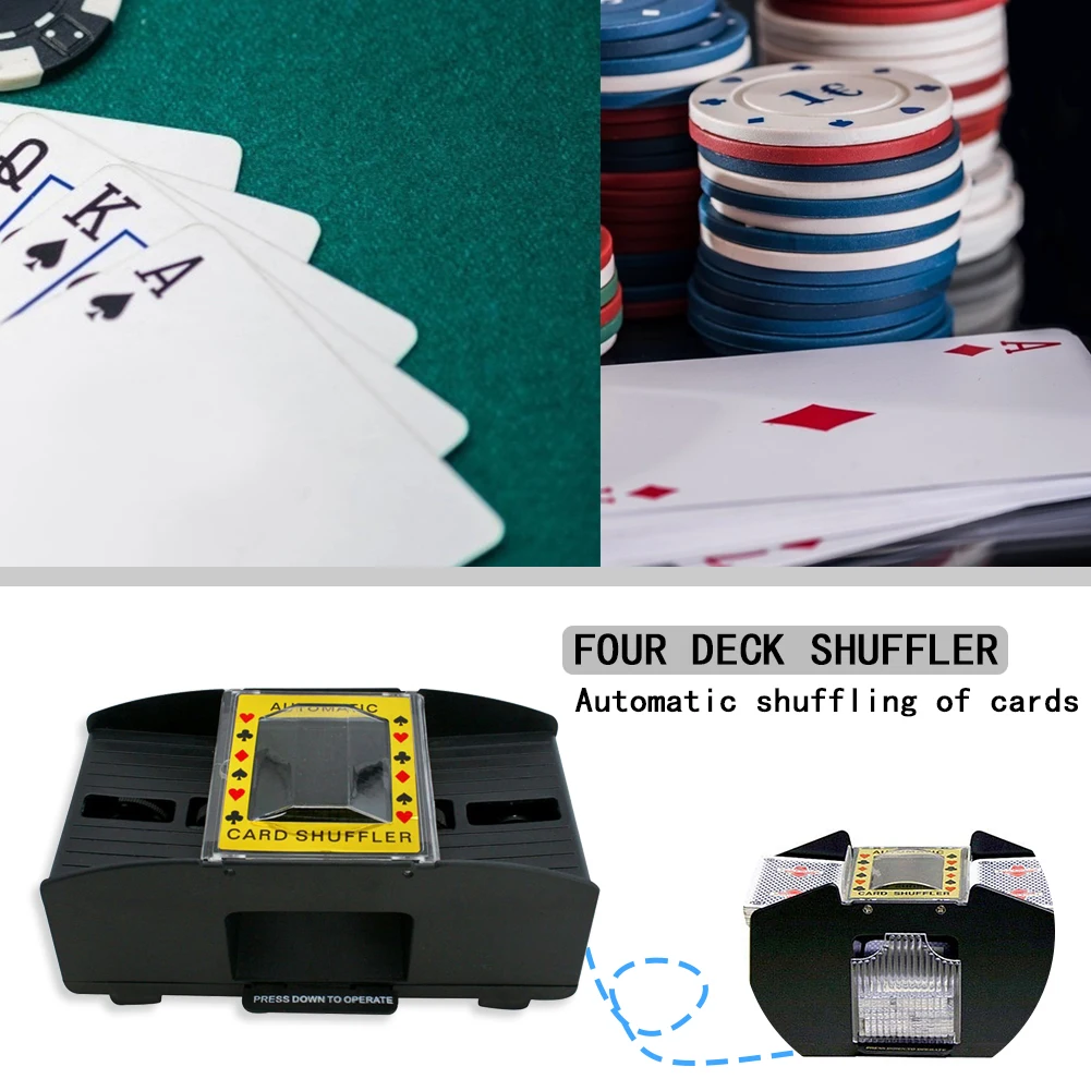 

Board Game Poker Playing Cards Automatic Poker Shuffler Card Shuffling Machine Dustproof Portable Carrying Decor