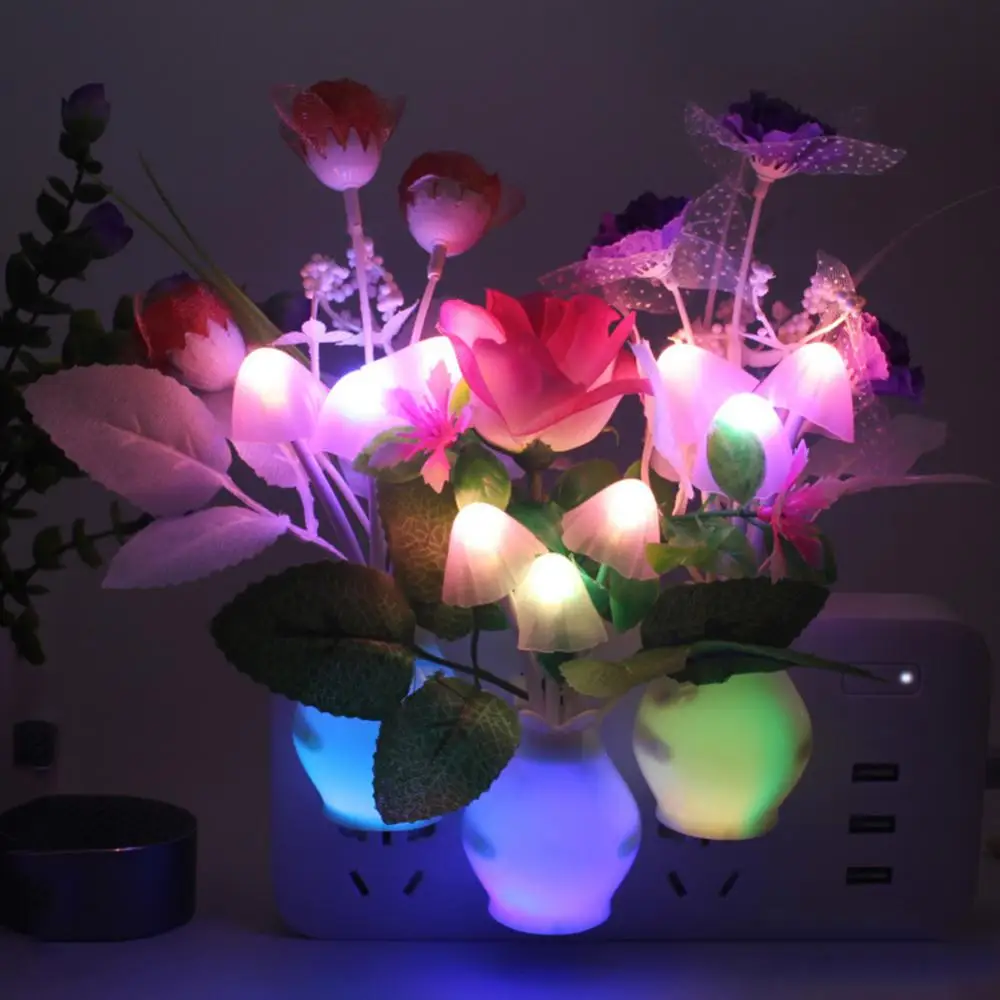 

Colorful Lilac Night Light Artistic Led Lamp Elegant Lovely Home Art Decor Romantic Mushroom Lamp For Bedroom Romantic Exquisite