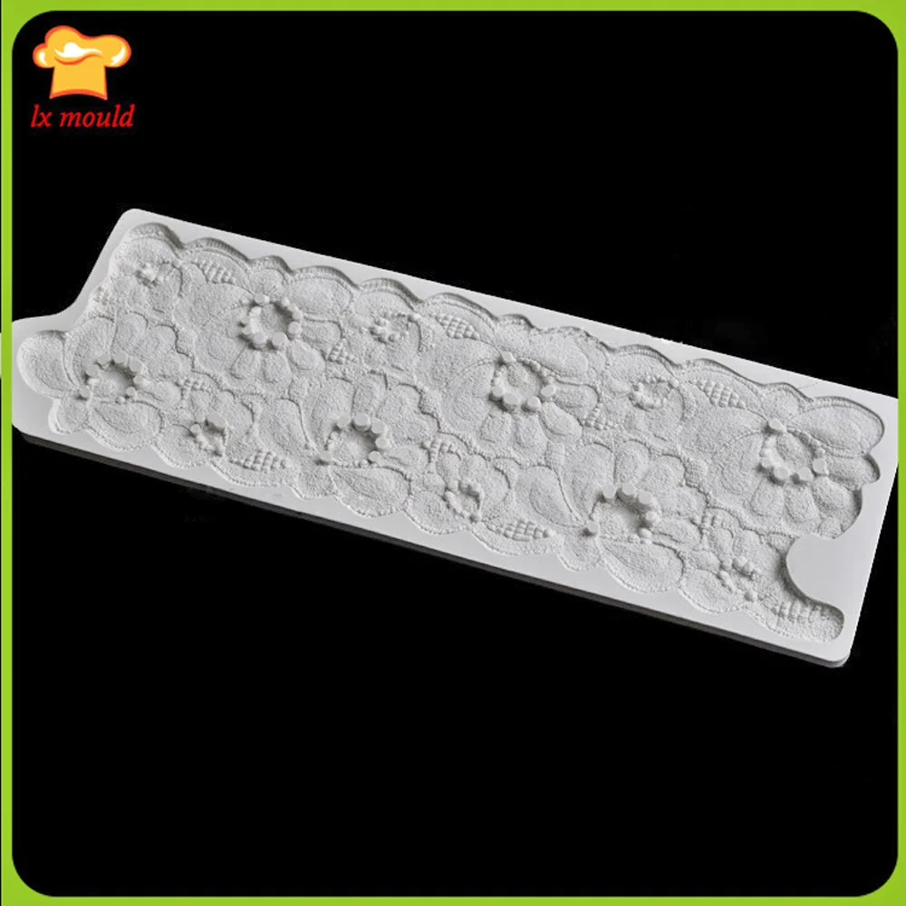 

Цветочная зернистая кружевная помадная силиконовая форма для украшения искусственных краев инструмент для выпечки большой цветочный буто...