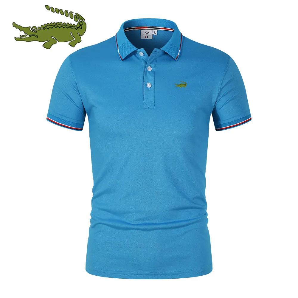 

Neue Sommer Männer Golf Polo-Shirts Kurze Ärmel Casual Mode Open Kragen Shirts Kurzen Ärmeln Komfortable Atmungsaktiv T-Shirt
