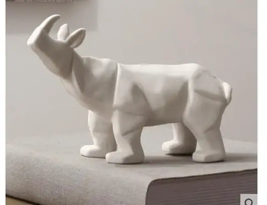 

NORDIC CREATIVE CERAMICS SIMULATED ANIMAL ELEPHANT RHINOCEROS MODERN HOME DECORATIVE ORNAMENTS LIVING ROOM DESKTOP DECORATIONS