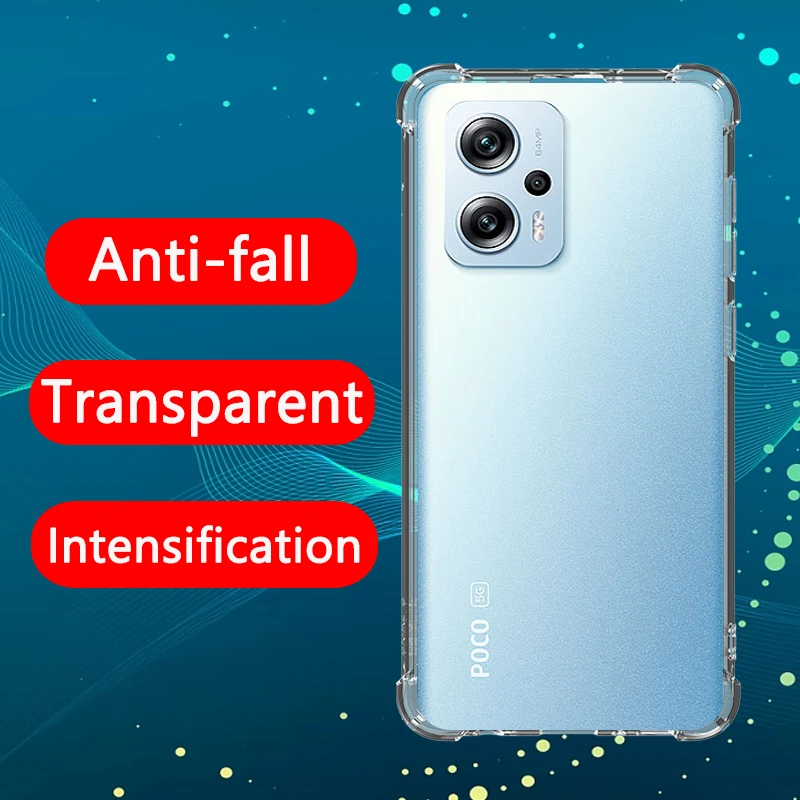 

Airbag Shockproof Fine hole Transparent Phone Case For Xiaomi Poco X4 GT case Anti-drop Lens Protection Clear Case