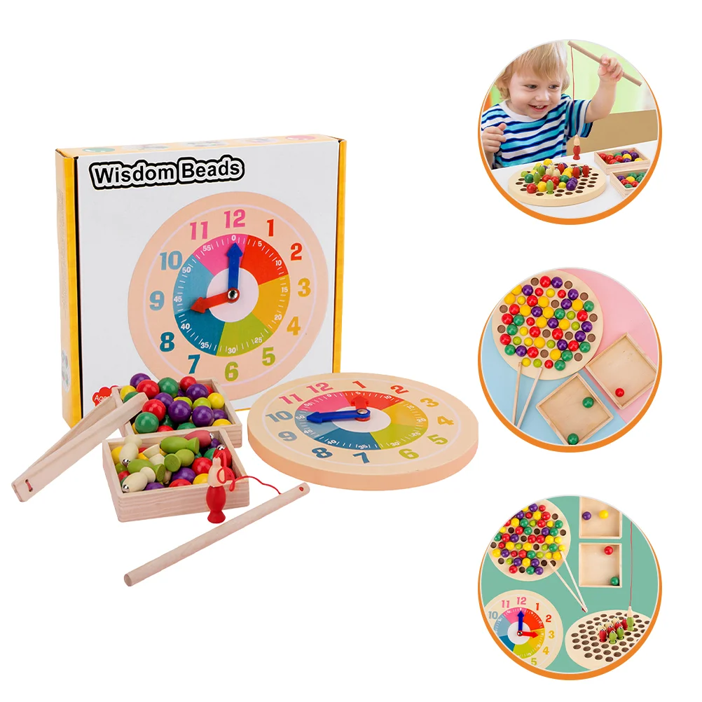 

1 Set Rainbow Bead Clip Puzzle Ability Training Early Education