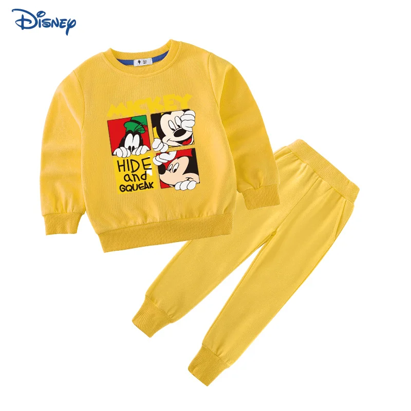 

Disney Mickey Baby Girl Boy Cotton Clothes Set Hoodie+Pant Autumn Child Clothing Suit Long Sleeve Top Baby Clothes 18M-10Y