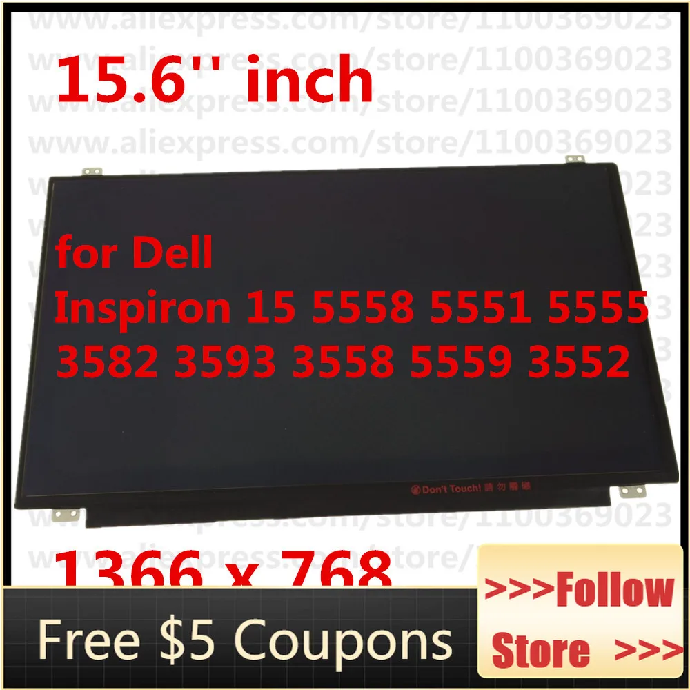 

ЖК-экран 15,6 дюйма для Dell Inspiron 15 5558 5551 5555 3582 3593 3558 5559, ЖК-экран широкоформатный 60 Гц EDP 30 контактов