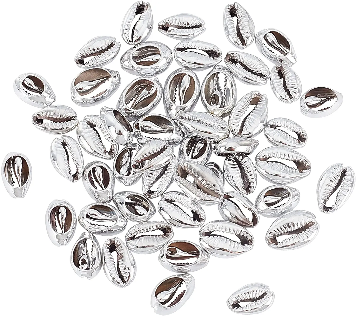 

50 шт. Платиновые гальванизированные ракушки Кари натуральные ракушки для Wakiki Гавайский ножной браслет ручной работы