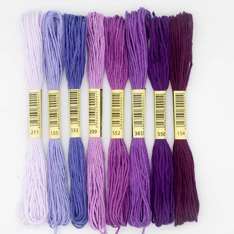 

8 Cross Color Cross Stitch Thread Style Stitch Cotton Embroidery Thread Floss DIY Sewing Skeins Craft Different Gradient Color