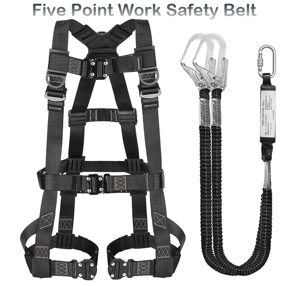 

Пятиточечный высокогорный рабочий ремень безопасности для всего тела ремень безопасности для улицы альпинизма тренировок строительное защитное оборудование