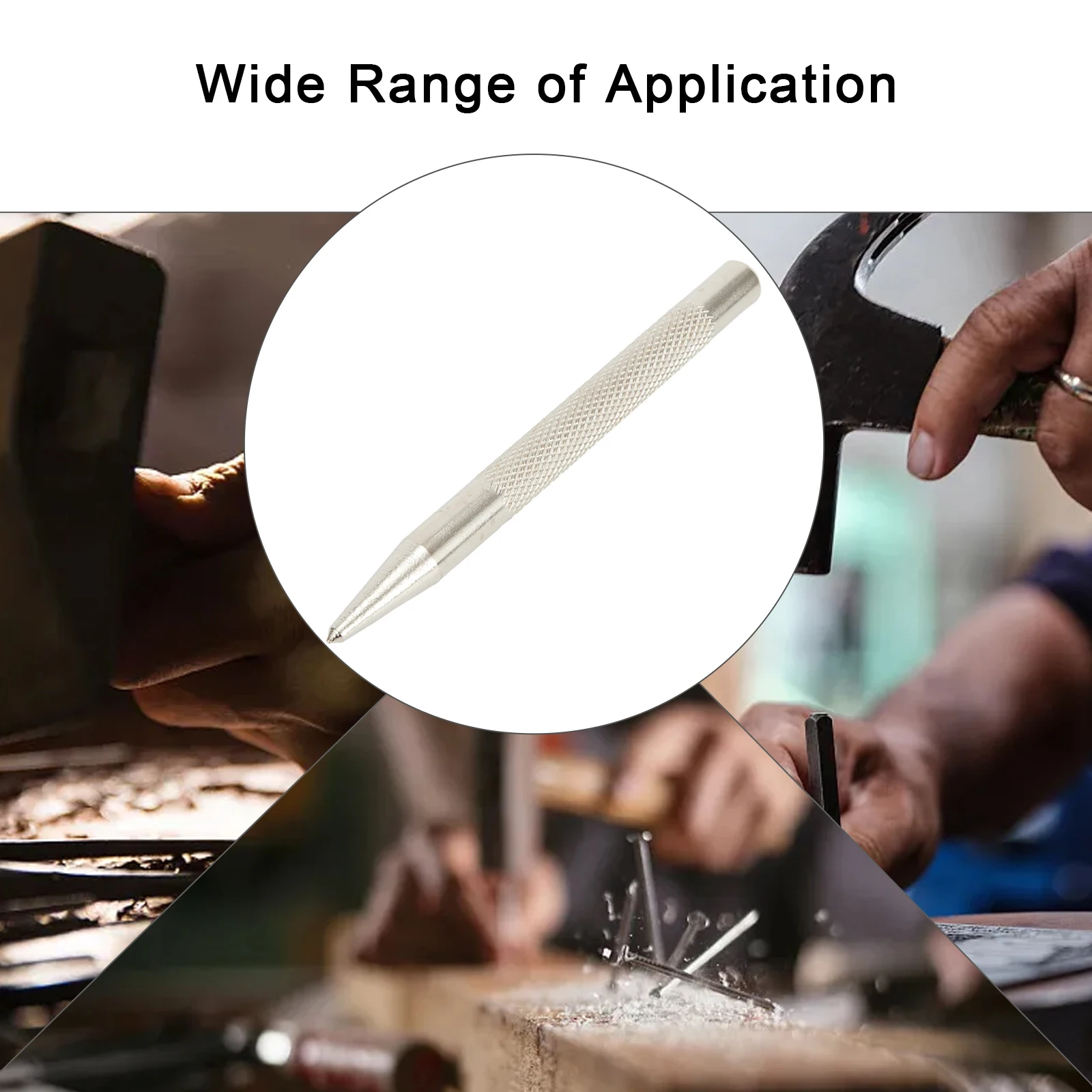 

3.7 Inch Knurled Centre Punch Spot Dot Center Center Punches 94mm Carbon Steel Drilling Metal Hardened New Useful