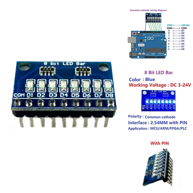 Usb-модуль для индикатора 5 В 8 бит Arduino NANO UNO Raspberry Pi 4 Nodemcu V3